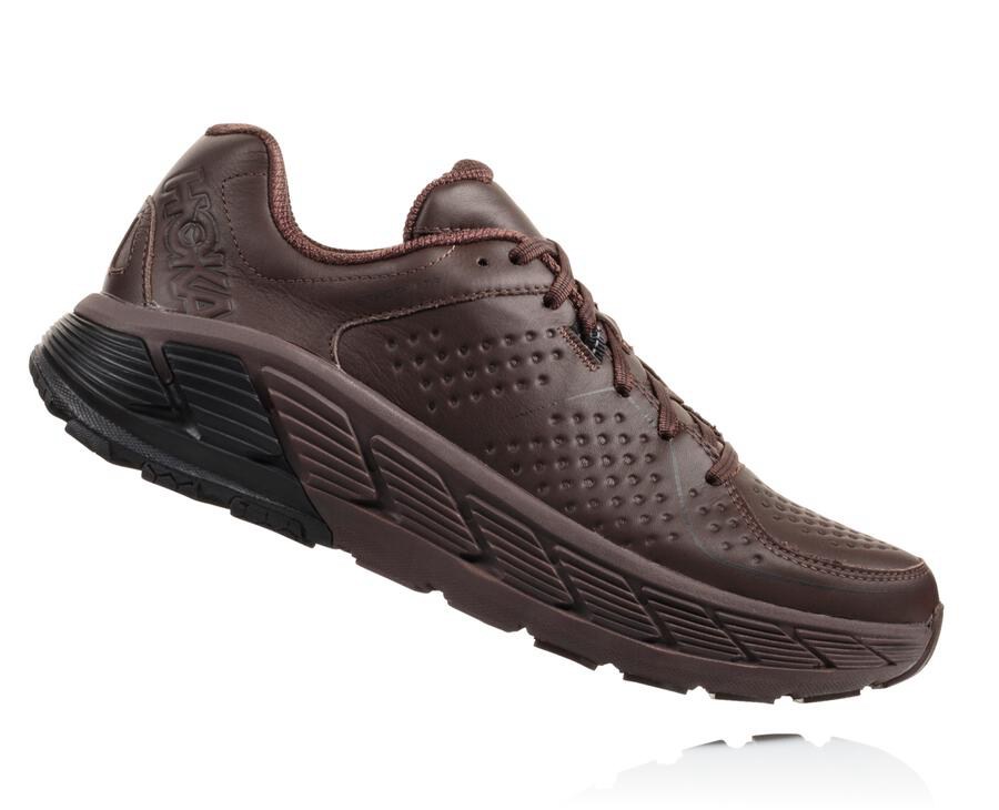 Hoka Australia One One Gaviota Leather - Mens Running Shoes Brown - DJFNR-6839